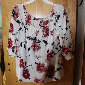 Off the shoulder floral blouse